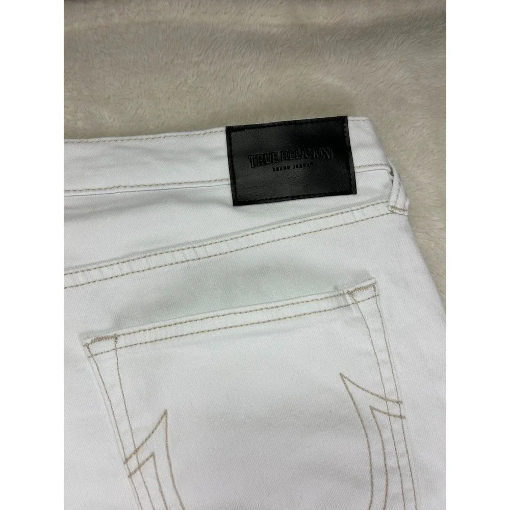 NWT True Religion Rocco Skinny Jeans Mens 33 White Relaxed Fit Stretch 
